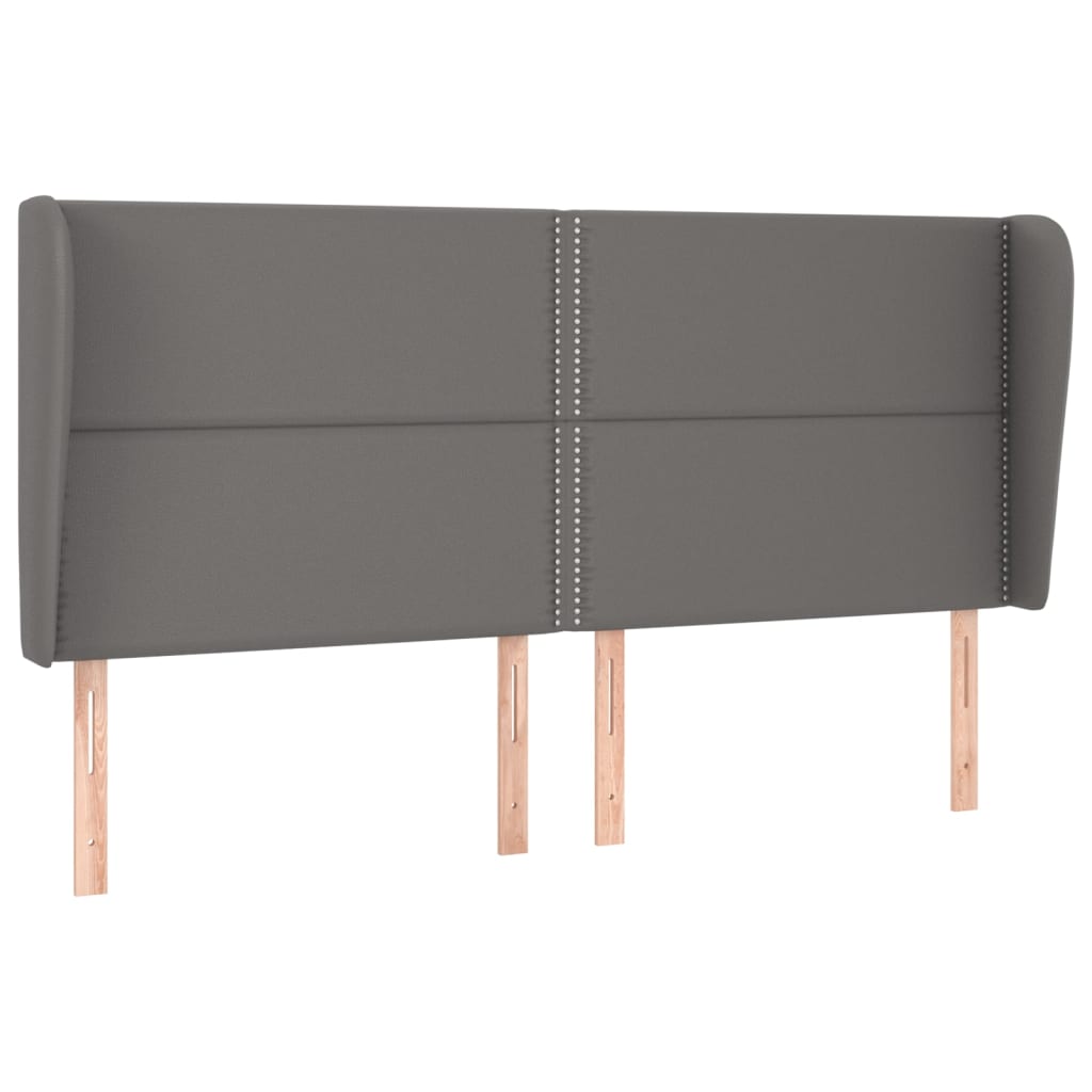 Hoofdbord met randen 183x23x118/128 cm kunstleer grijs Hoofdborden en voetborden | Creëer jouw Trendy Thuis | Gratis bezorgd & Retour | Trendy.nl