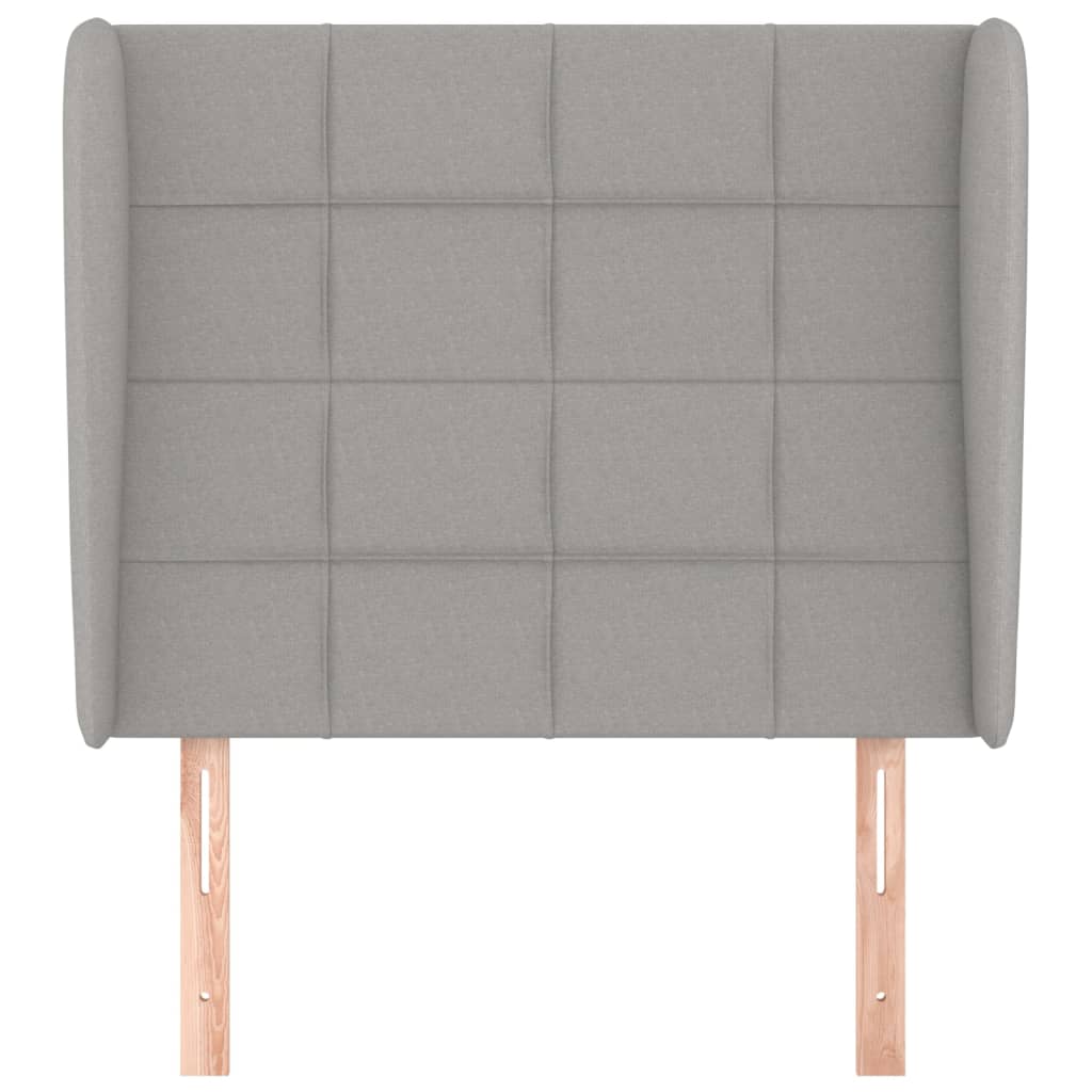 Hoofdbord met randen 93x23x118/128 cm stof lichtgrijs Hoofdborden en voetborden | Creëer jouw Trendy Thuis | Gratis bezorgd & Retour | Trendy.nl