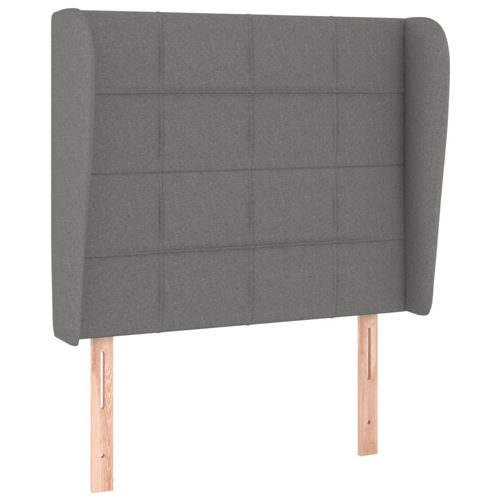 Hoofdbord met randen 93x23x118/128 cm stof donkergrijs Hoofdborden en voetborden | Creëer jouw Trendy Thuis | Gratis bezorgd & Retour | Trendy.nl