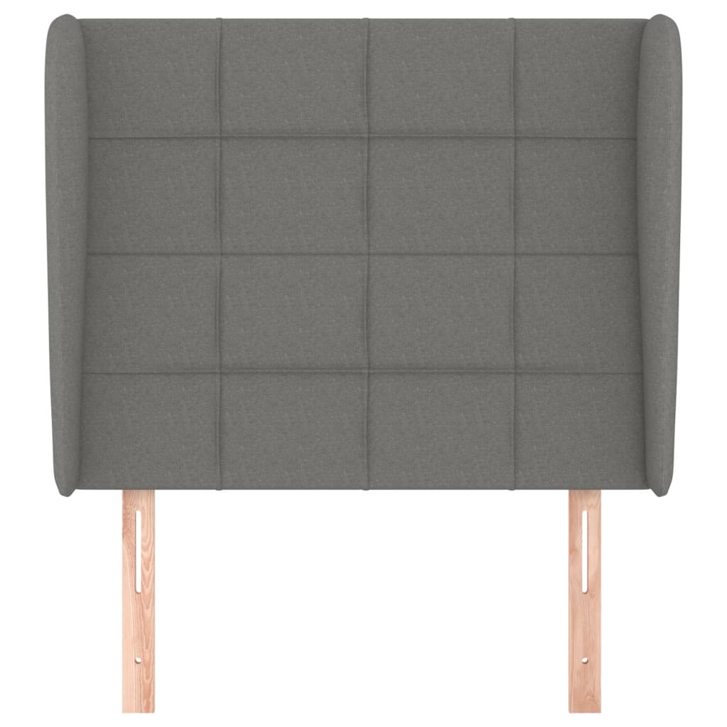 Hoofdbord met randen 103x23x118/128 cm stof donkergrijs Hoofdborden en voetborden | Creëer jouw Trendy Thuis | Gratis bezorgd & Retour | Trendy.nl