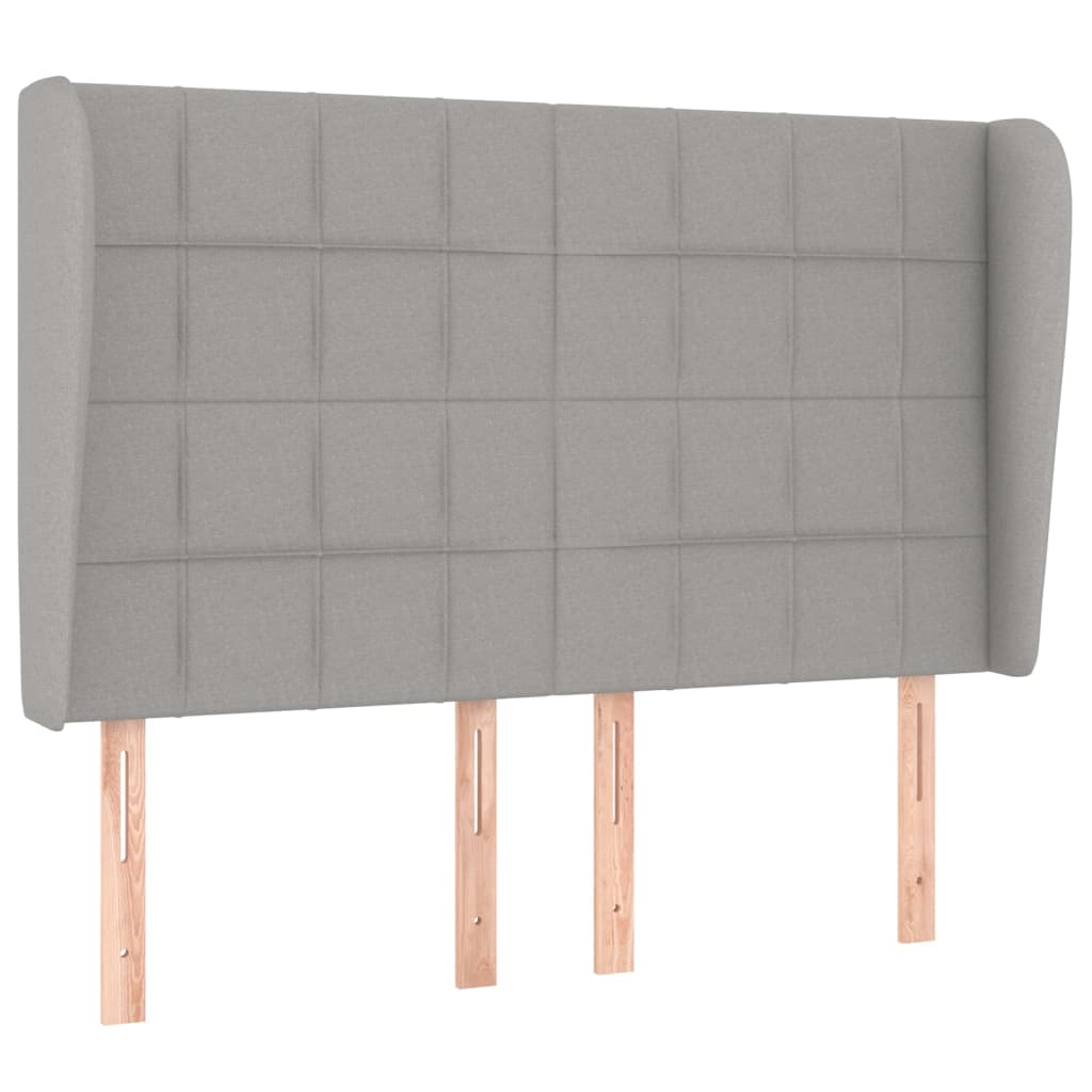 Hoofdbord met randen 147x23x118/128 cm stof lichtgrijs Hoofdborden en voetborden | Creëer jouw Trendy Thuis | Gratis bezorgd & Retour | Trendy.nl