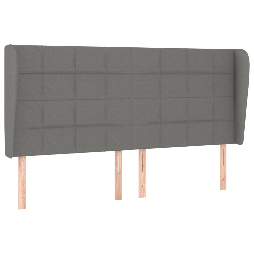 Hoofdbord met randen 183x23x118/128 cm stof donkergrijs Hoofdborden en voetborden | Creëer jouw Trendy Thuis | Gratis bezorgd & Retour | Trendy.nl