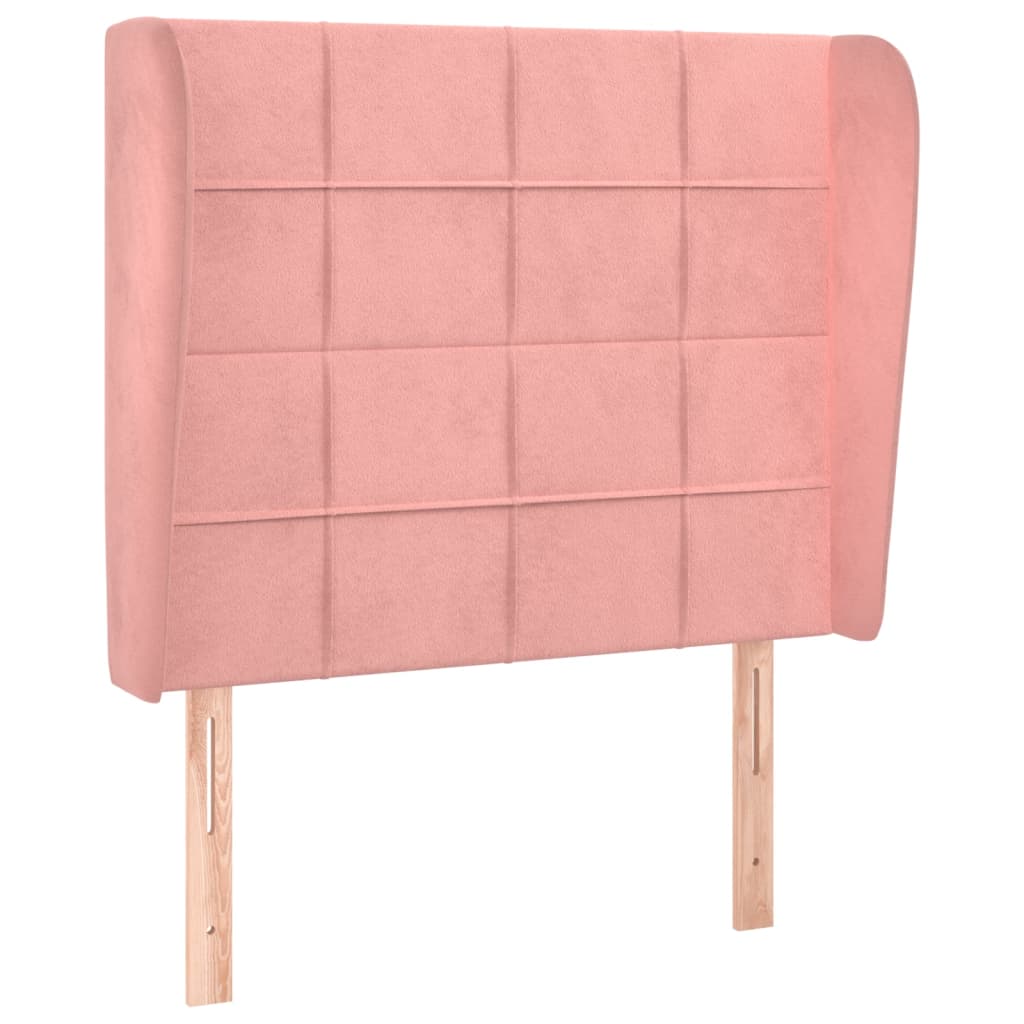 Hoofdbord met randen 83x23x118/128 cm fluweel roze Hoofdborden en voetborden | Creëer jouw Trendy Thuis | Gratis bezorgd & Retour | Trendy.nl