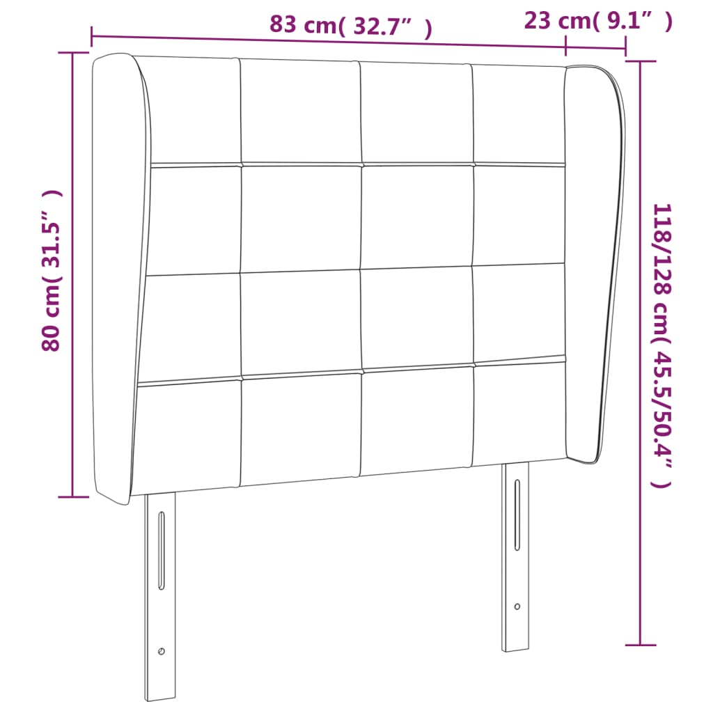 Hoofdbord met randen 83x23x118/128 cm fluweel roze Hoofdborden en voetborden | Creëer jouw Trendy Thuis | Gratis bezorgd & Retour | Trendy.nl