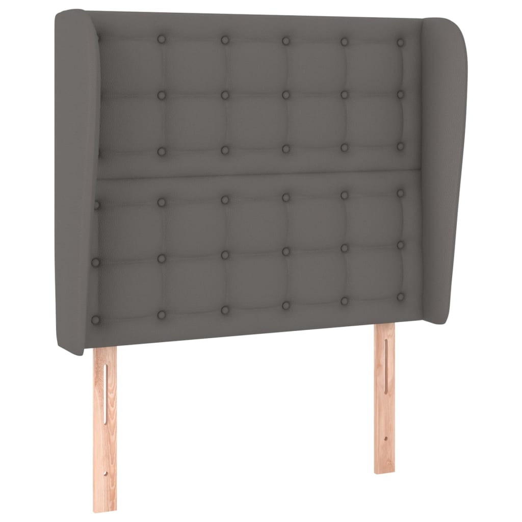 Hoofdbord met randen 93x23x118/128 cm kunstleer grijs Hoofdborden en voetborden | Creëer jouw Trendy Thuis | Gratis bezorgd & Retour | Trendy.nl