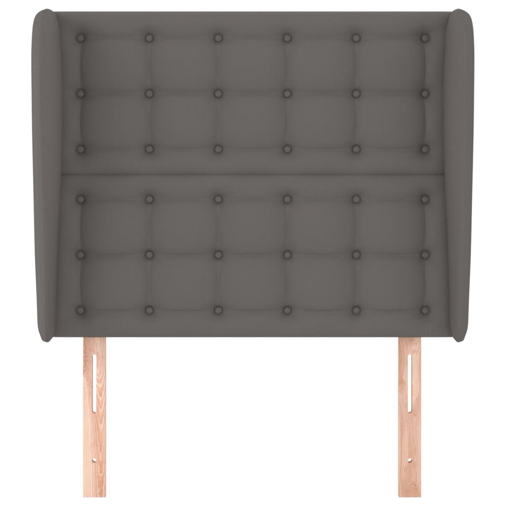 Hoofdbord met randen 93x23x118/128 cm kunstleer grijs Hoofdborden en voetborden | Creëer jouw Trendy Thuis | Gratis bezorgd & Retour | Trendy.nl