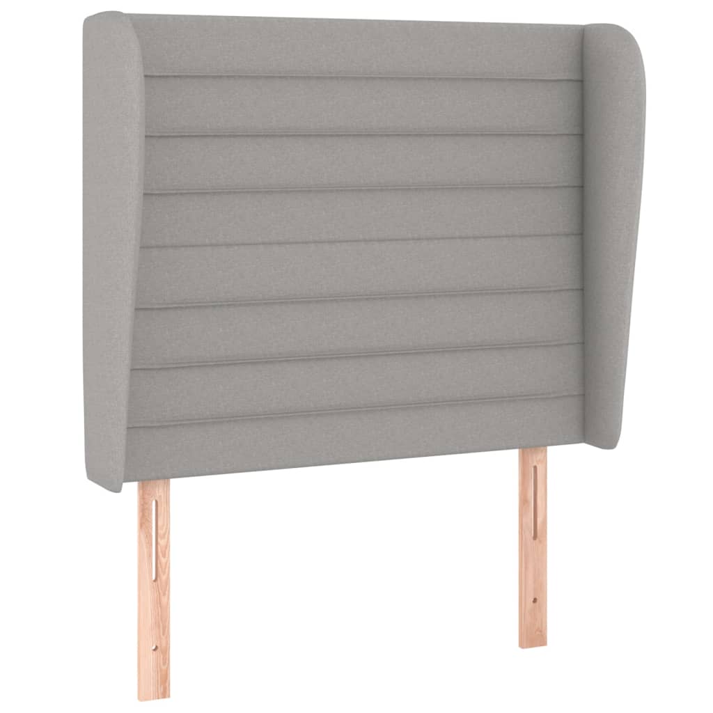 Hoofdbord met randen 83x23x118/128 cm stof lichtgrijs Hoofdborden en voetborden | Creëer jouw Trendy Thuis | Gratis bezorgd & Retour | Trendy.nl