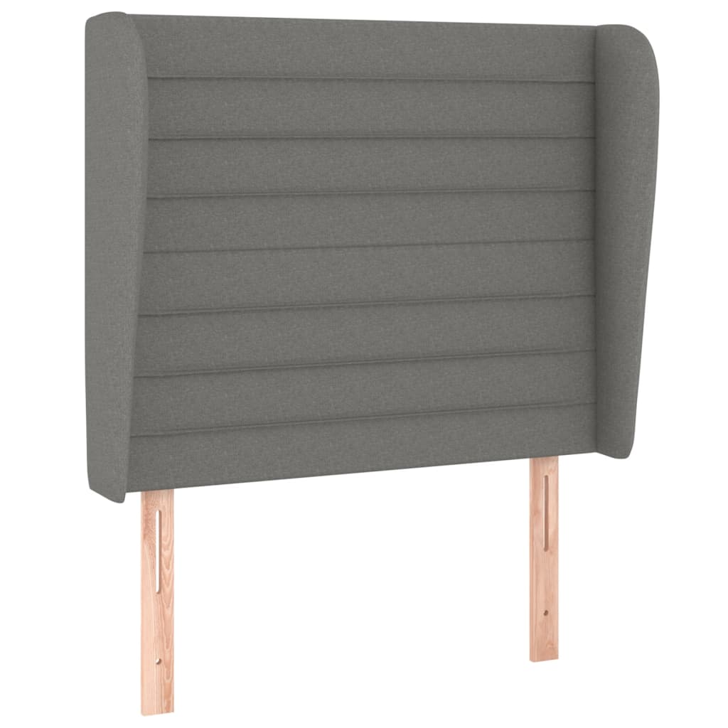 Hoofdbord met randen 93x23x118/128 cm stof donkergrijs Hoofdborden en voetborden | Creëer jouw Trendy Thuis | Gratis bezorgd & Retour | Trendy.nl