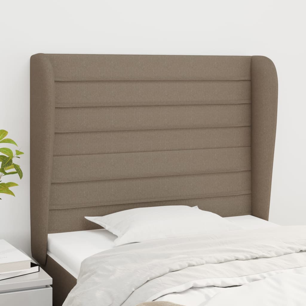 Hoofdbord met randen 93x23x118/128 cm stof taupe Hoofdborden en voetborden | Creëer jouw Trendy Thuis | Gratis bezorgd & Retour | Trendy.nl