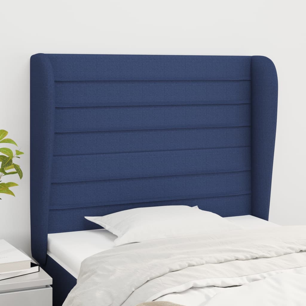 Hoofdbord met randen 103x23x118/128 cm stof blauw Hoofdborden en voetborden | Creëer jouw Trendy Thuis | Gratis bezorgd & Retour | Trendy.nl