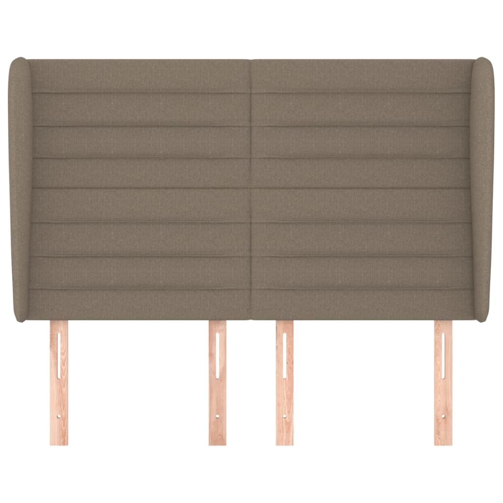 Hoofdbord met randen 147x23x118/128 cm stof taupe Hoofdborden en voetborden | Creëer jouw Trendy Thuis | Gratis bezorgd & Retour | Trendy.nl