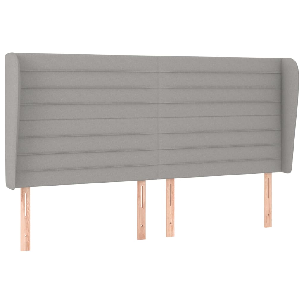 Hoofdbord met randen 163x23x118/128 cm stof lichtgrijs Hoofdborden en voetborden | Creëer jouw Trendy Thuis | Gratis bezorgd & Retour | Trendy.nl