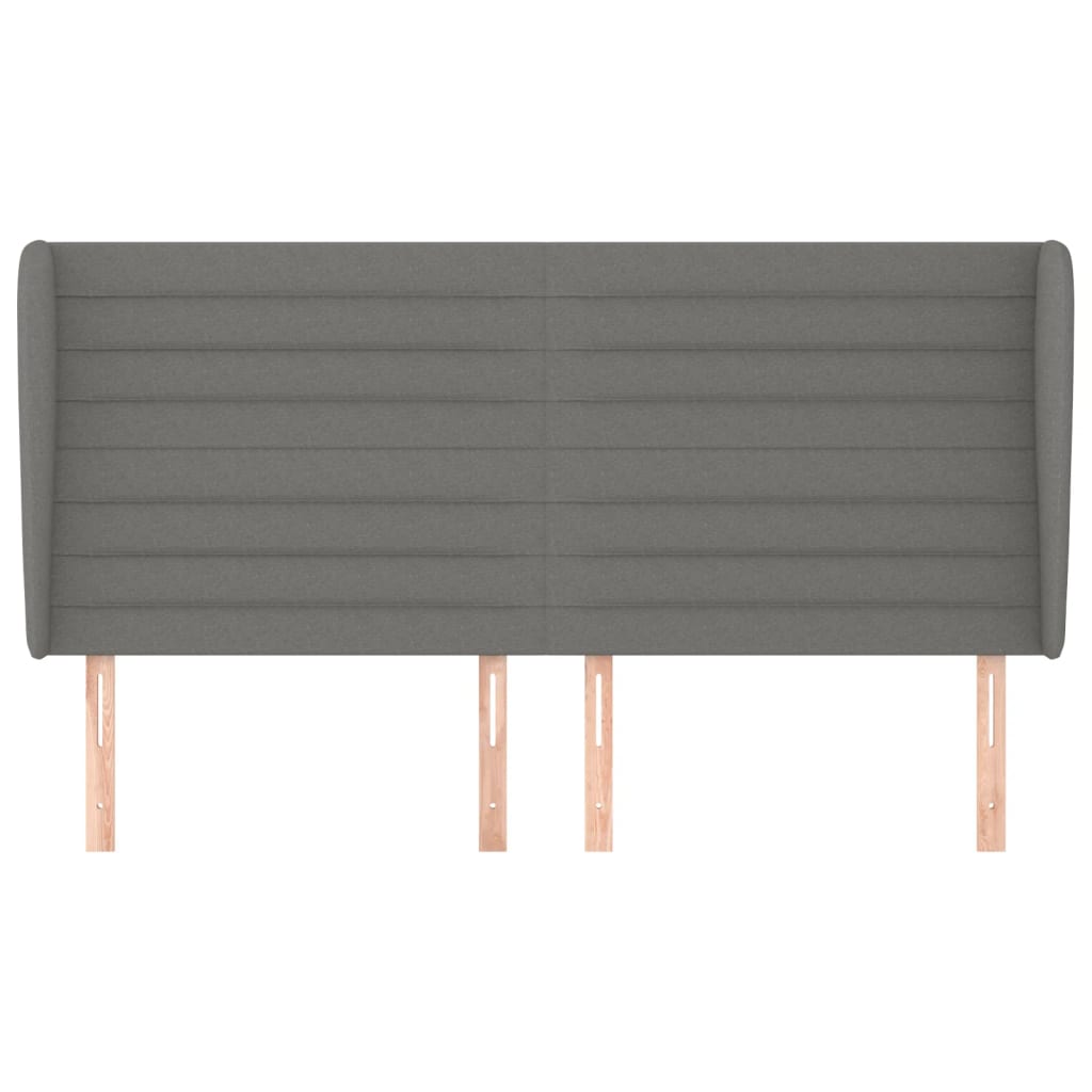 Hoofdbord met randen 183x23x118/128 cm stof donkergrijs Hoofdborden en voetborden | Creëer jouw Trendy Thuis | Gratis bezorgd & Retour | Trendy.nl