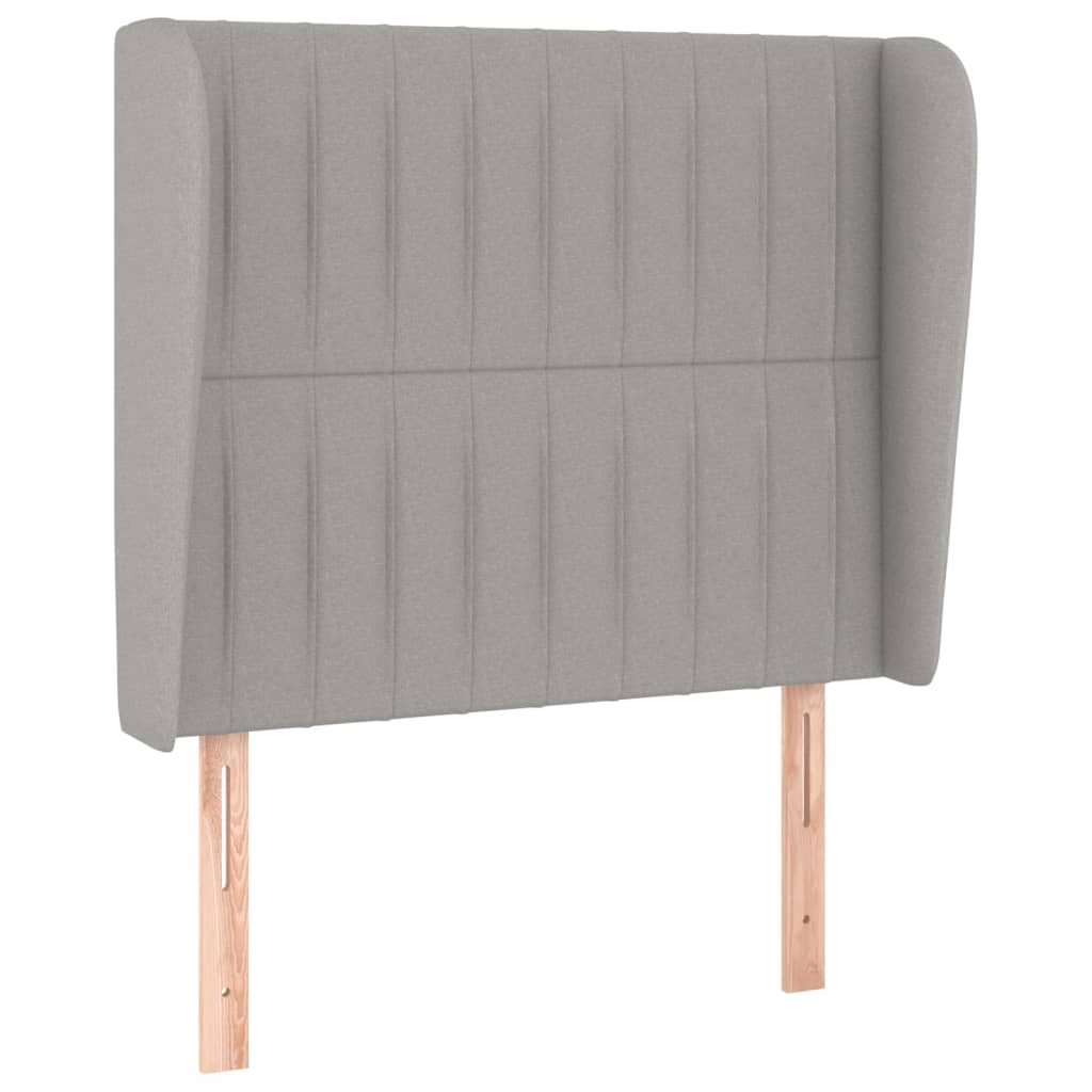 Hoofdbord met randen 93x23x118/128 cm stof lichtgrijs Hoofdborden en voetborden | Creëer jouw Trendy Thuis | Gratis bezorgd & Retour | Trendy.nl