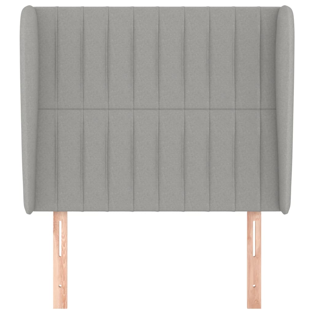 Hoofdbord met randen 93x23x118/128 cm stof lichtgrijs Hoofdborden en voetborden | Creëer jouw Trendy Thuis | Gratis bezorgd & Retour | Trendy.nl