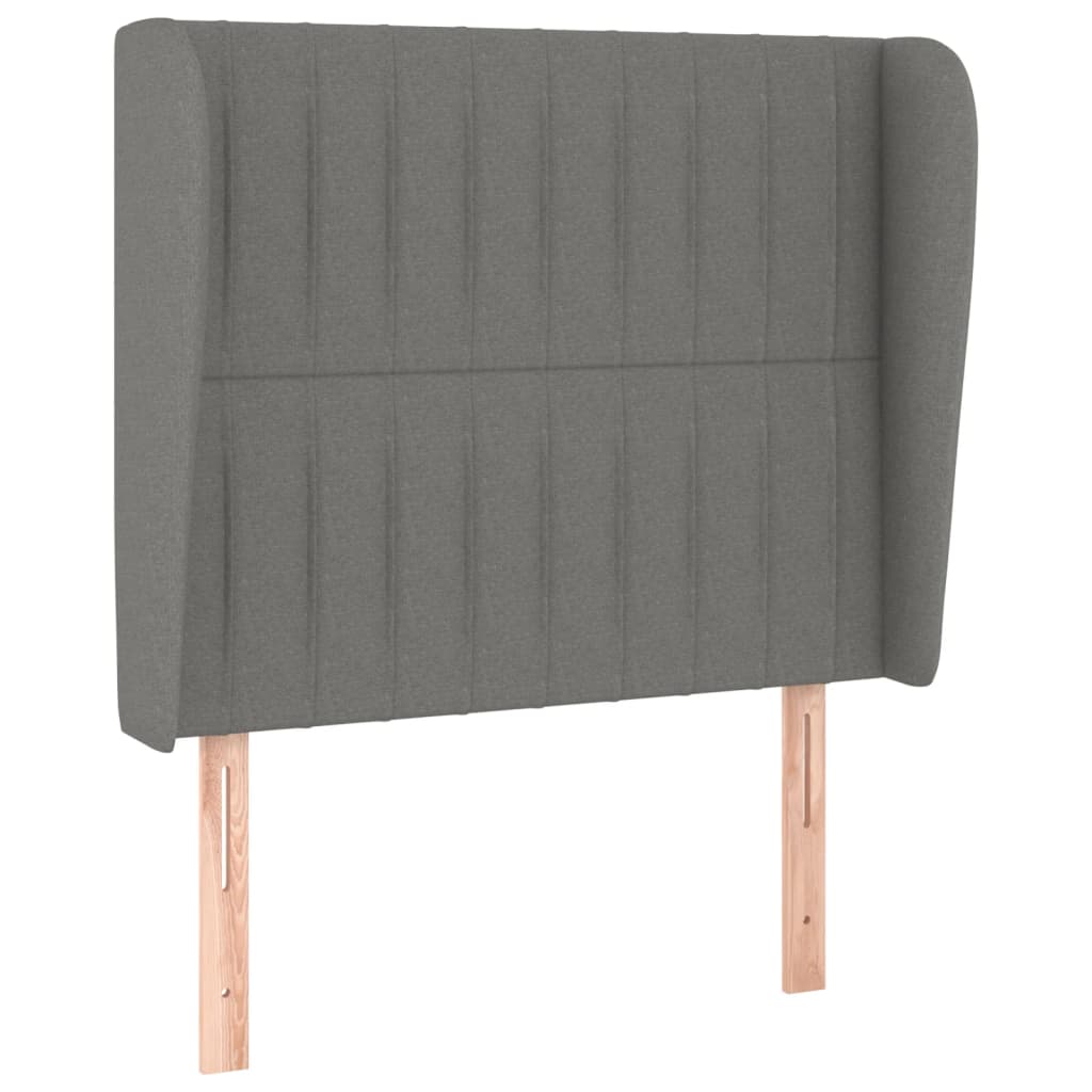 Hoofdbord met randen 93x23x118/128 cm stof donkergrijs Hoofdborden en voetborden | Creëer jouw Trendy Thuis | Gratis bezorgd & Retour | Trendy.nl