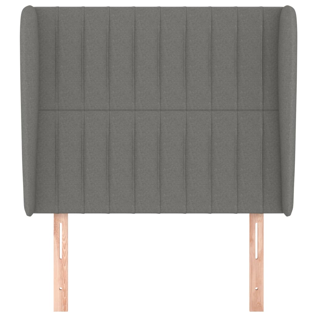 Hoofdbord met randen 93x23x118/128 cm stof donkergrijs Hoofdborden en voetborden | Creëer jouw Trendy Thuis | Gratis bezorgd & Retour | Trendy.nl