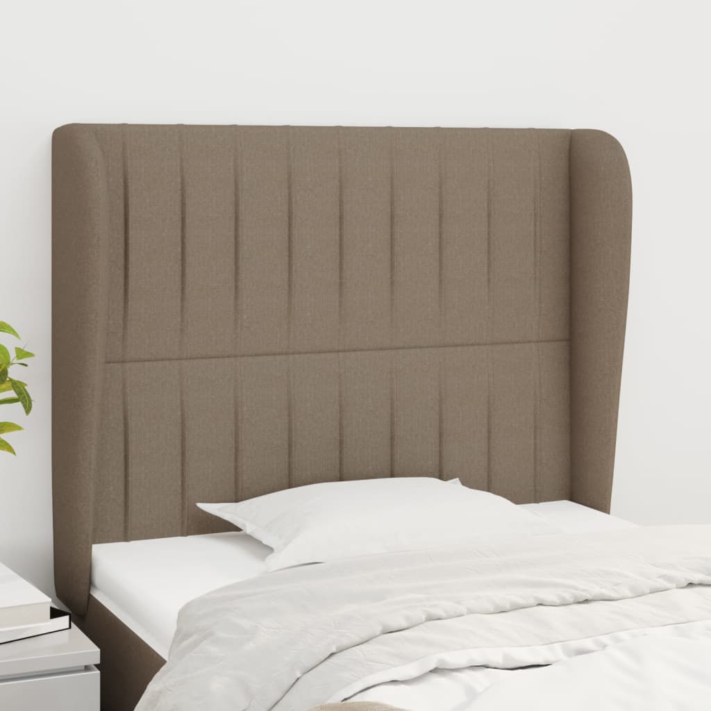 Hoofdbord met randen 93x23x118/128 cm stof taupe Hoofdborden en voetborden | Creëer jouw Trendy Thuis | Gratis bezorgd & Retour | Trendy.nl