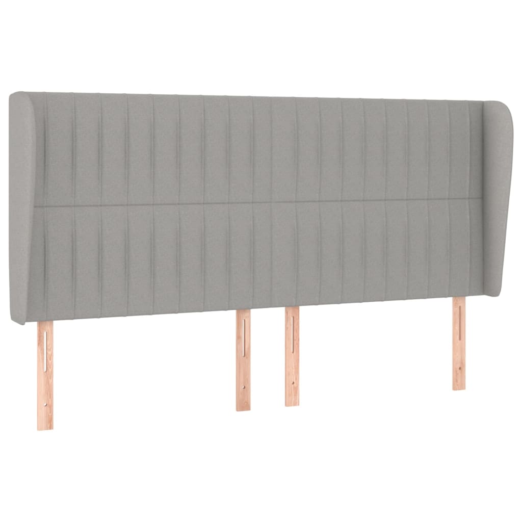 Hoofdbord met randen 163x23x118/128 cm stof lichtgrijs Hoofdborden en voetborden | Creëer jouw Trendy Thuis | Gratis bezorgd & Retour | Trendy.nl