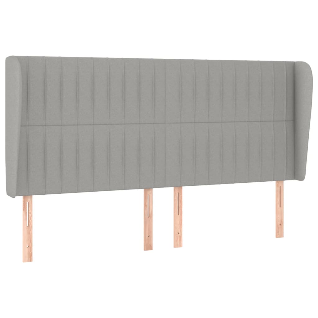 Hoofdbord met randen 183x23x118/128 cm stof lichtgrijs Hoofdborden en voetborden | Creëer jouw Trendy Thuis | Gratis bezorgd & Retour | Trendy.nl