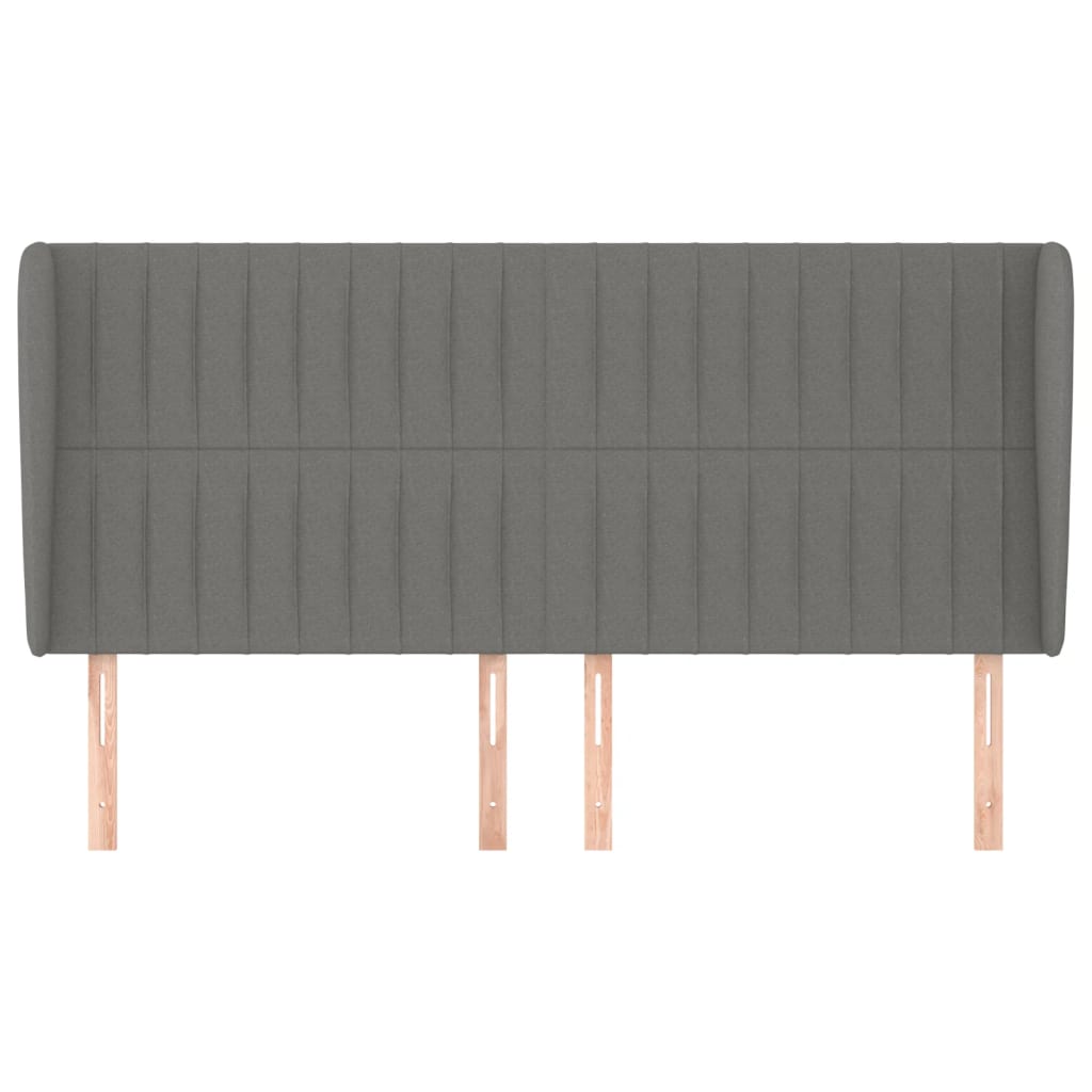 Hoofdbord met randen 183x23x118/128 cm stof donkergrijs Hoofdborden en voetborden | Creëer jouw Trendy Thuis | Gratis bezorgd & Retour | Trendy.nl