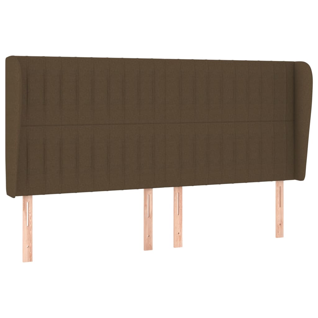 Hoofdbord met randen 183x23x118/128 cm stof donkerbruin Hoofdborden en voetborden | Creëer jouw Trendy Thuis | Gratis bezorgd & Retour | Trendy.nl