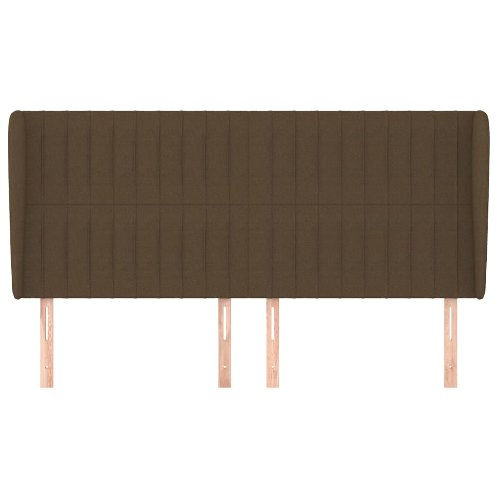 Hoofdbord met randen 183x23x118/128 cm stof donkerbruin Hoofdborden en voetborden | Creëer jouw Trendy Thuis | Gratis bezorgd & Retour | Trendy.nl