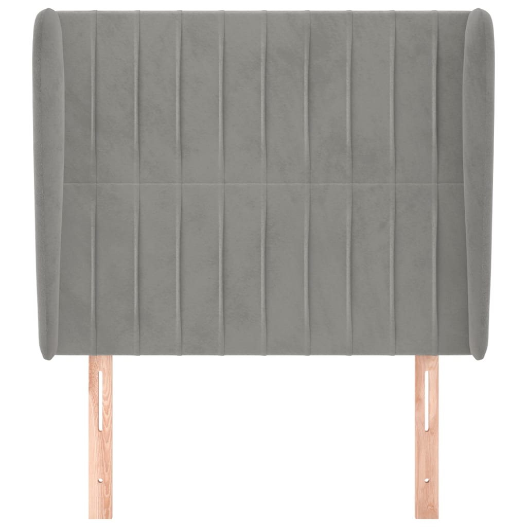 Hoofdbord met randen 93x23x118/128 cm fluweel lichtgrijs Hoofdborden en voetborden | Creëer jouw Trendy Thuis | Gratis bezorgd & Retour | Trendy.nl