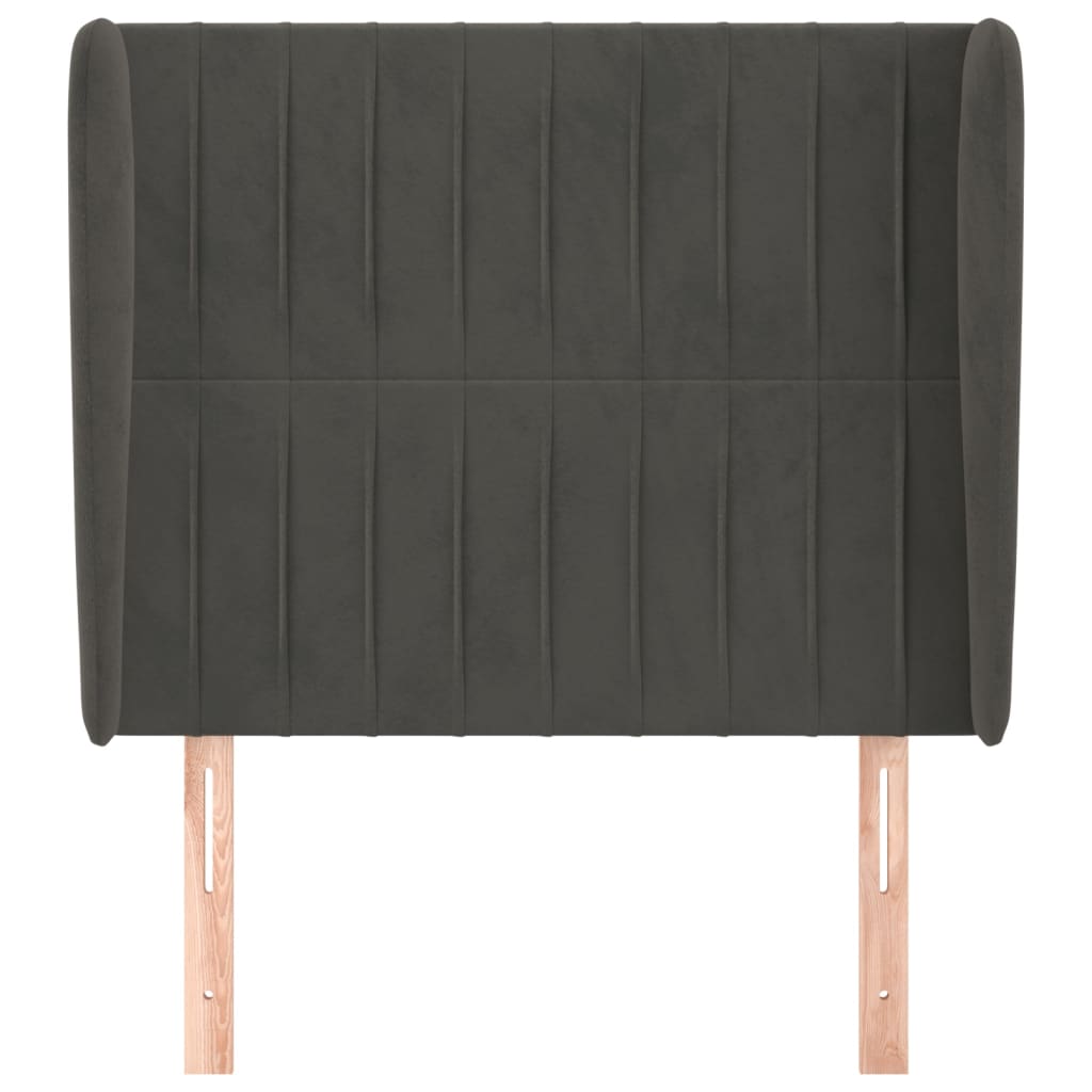 Hoofdbord met randen 93x23x118/128 cm fluweel donkergrijs Hoofdborden en voetborden | Creëer jouw Trendy Thuis | Gratis bezorgd & Retour | Trendy.nl