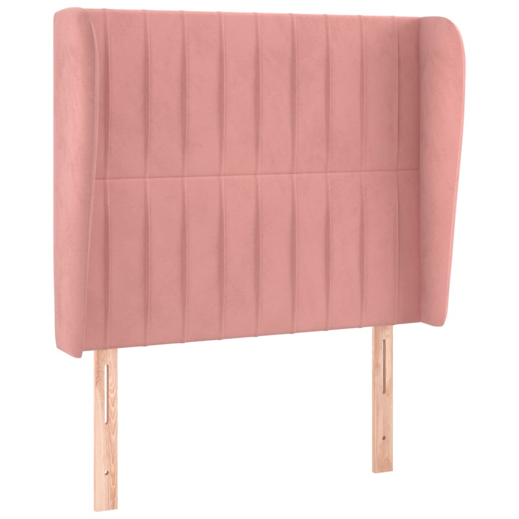 Hoofdbord met randen 93x23x118/128 cm fluweel roze Hoofdborden en voetborden | Creëer jouw Trendy Thuis | Gratis bezorgd & Retour | Trendy.nl