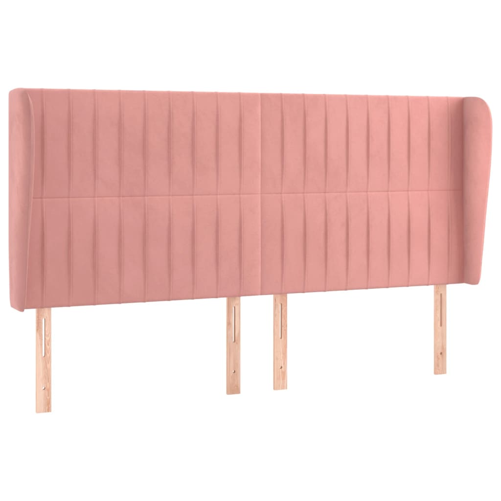 Hoofdbord met randen 183x23x118/128 cm fluweel roze Hoofdborden en voetborden | Creëer jouw Trendy Thuis | Gratis bezorgd & Retour | Trendy.nl