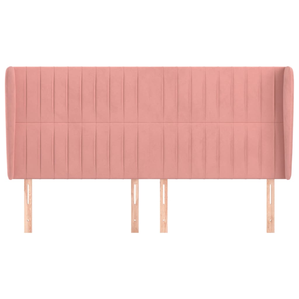 Hoofdbord met randen 183x23x118/128 cm fluweel roze Hoofdborden en voetborden | Creëer jouw Trendy Thuis | Gratis bezorgd & Retour | Trendy.nl