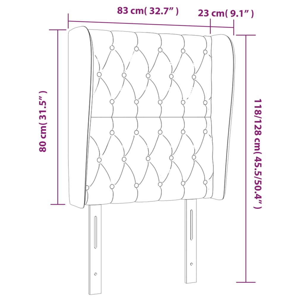 Hoofdbord met randen 83x23x118/128 cm stof donkerbruin Hoofdborden en voetborden | Creëer jouw Trendy Thuis | Gratis bezorgd & Retour | Trendy.nl