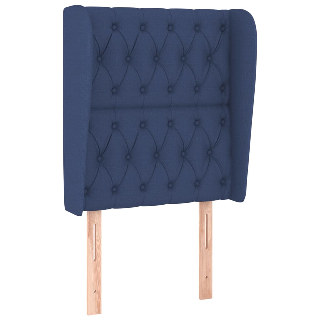 Hoofdbord met randen 83x23x118/128 cm stof blauw Hoofdborden en voetborden | Creëer jouw Trendy Thuis | Gratis bezorgd & Retour | Trendy.nl