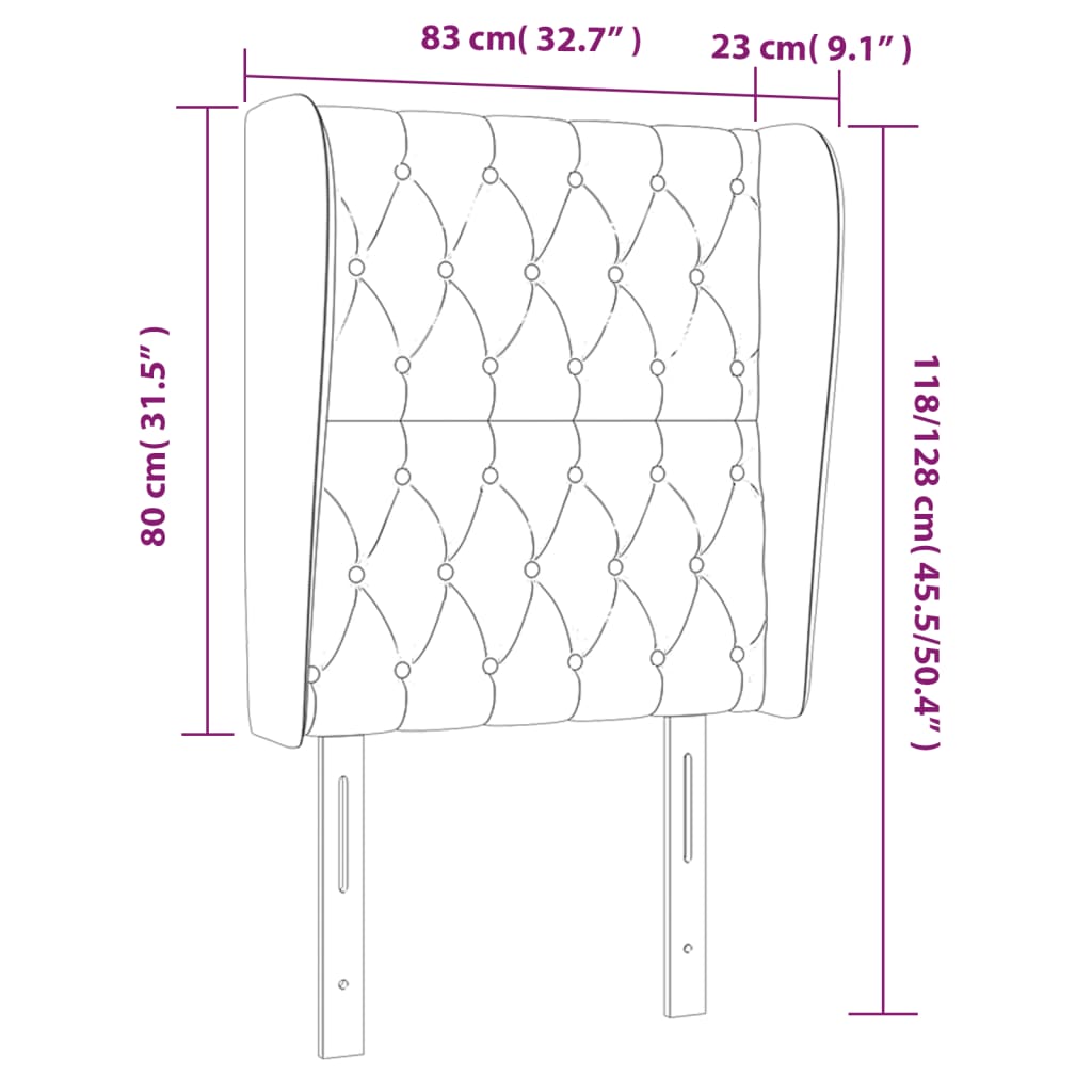 Hoofdbord met randen 83x23x118/128 cm stof blauw Hoofdborden en voetborden | Creëer jouw Trendy Thuis | Gratis bezorgd & Retour | Trendy.nl