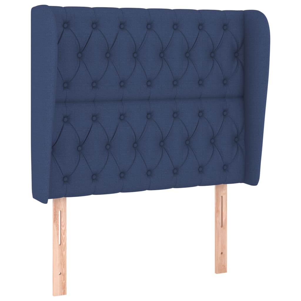 Hoofdbord met randen 93x23x118/128 cm stof blauw Hoofdborden en voetborden | Creëer jouw Trendy Thuis | Gratis bezorgd & Retour | Trendy.nl