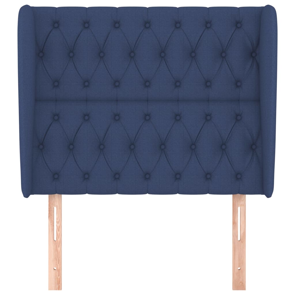 Hoofdbord met randen 93x23x118/128 cm stof blauw Hoofdborden en voetborden | Creëer jouw Trendy Thuis | Gratis bezorgd & Retour | Trendy.nl