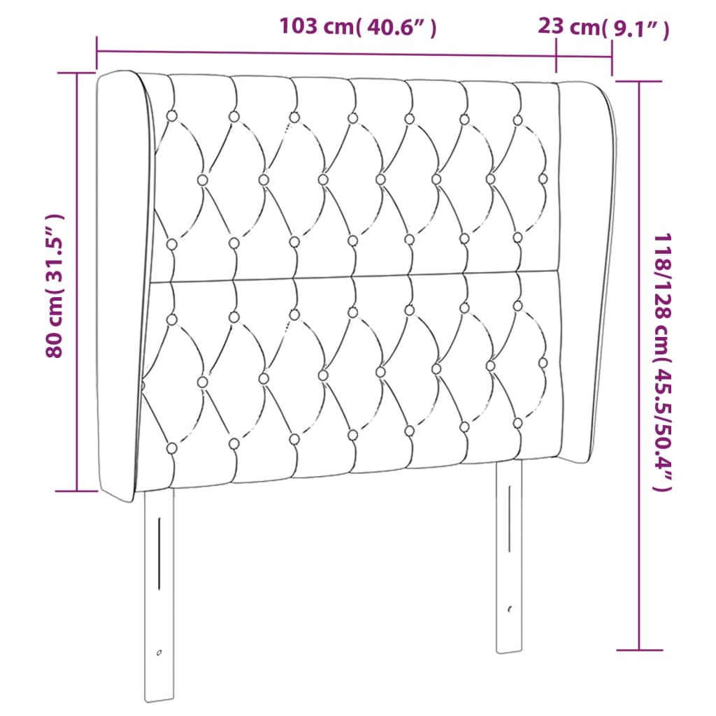 Hoofdbord met randen 103x23x118/128 cm stof donkerbruin Hoofdborden en voetborden | Creëer jouw Trendy Thuis | Gratis bezorgd & Retour | Trendy.nl