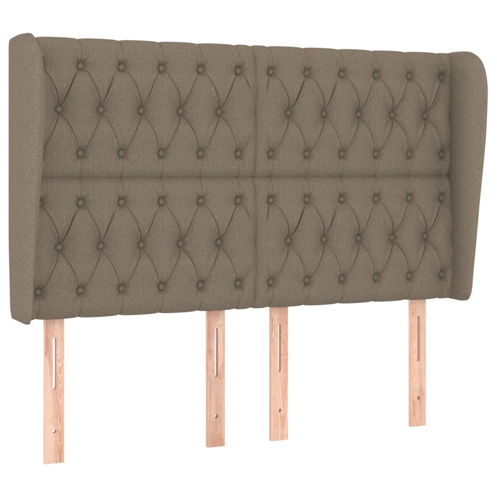 Hoofdbord met randen 147x23x118/128 cm stof taupe Hoofdborden en voetborden | Creëer jouw Trendy Thuis | Gratis bezorgd & Retour | Trendy.nl