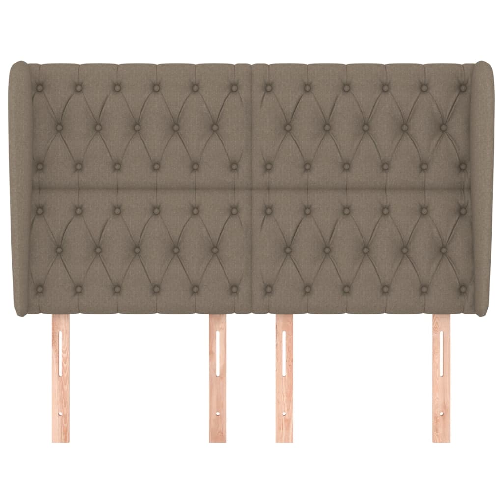 Hoofdbord met randen 147x23x118/128 cm stof taupe Hoofdborden en voetborden | Creëer jouw Trendy Thuis | Gratis bezorgd & Retour | Trendy.nl