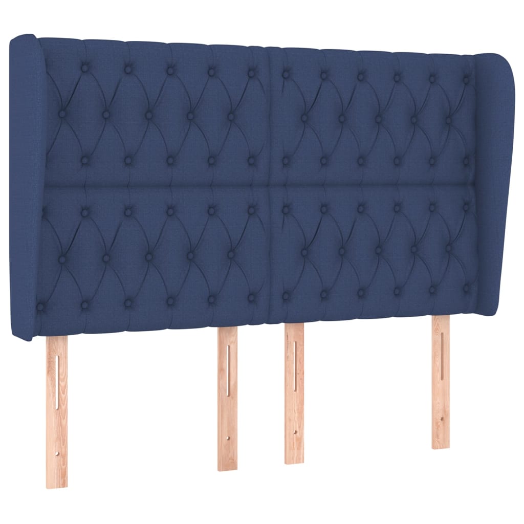 Hoofdbord met randen 147x23x118/128 cm stof blauw Hoofdborden en voetborden | Creëer jouw Trendy Thuis | Gratis bezorgd & Retour | Trendy.nl