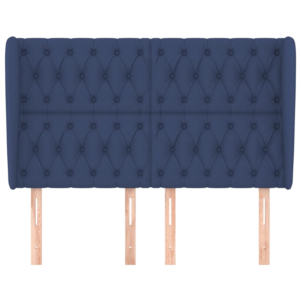 Hoofdbord met randen 147x23x118/128 cm stof blauw Hoofdborden en voetborden | Creëer jouw Trendy Thuis | Gratis bezorgd & Retour | Trendy.nl