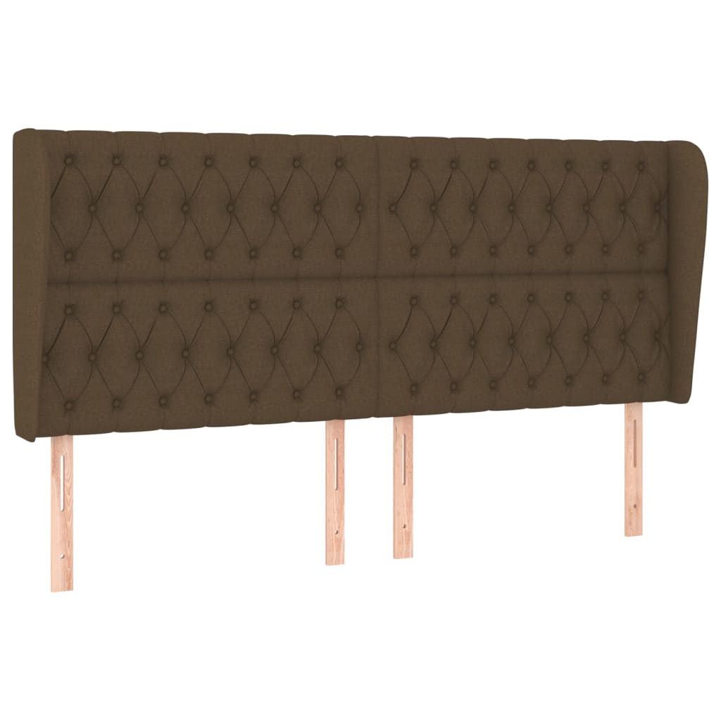 Hoofdbord met randen 183x23x118/128 cm stof donkerbruin Hoofdborden en voetborden | Creëer jouw Trendy Thuis | Gratis bezorgd & Retour | Trendy.nl