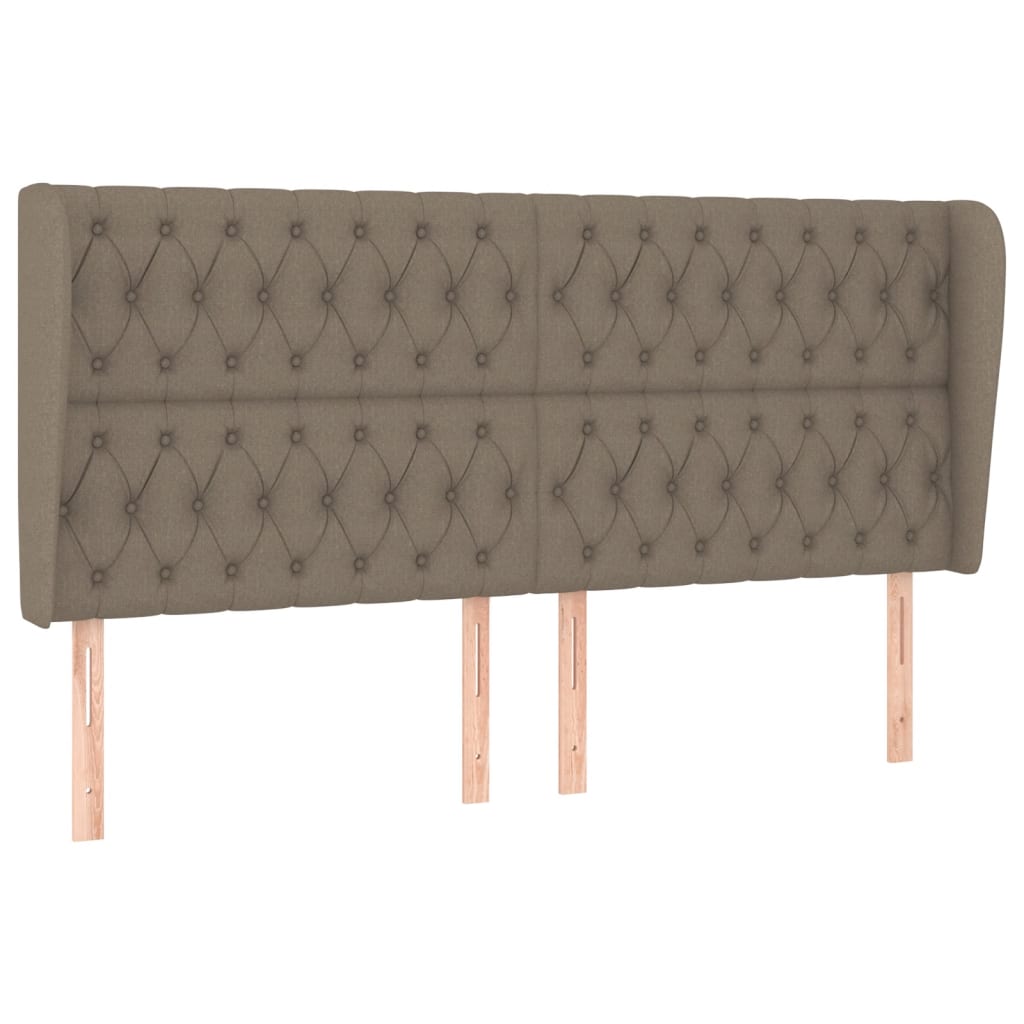 Hoofdbord met randen 203x23x118/128 cm stof taupe Hoofdborden en voetborden | Creëer jouw Trendy Thuis | Gratis bezorgd & Retour | Trendy.nl