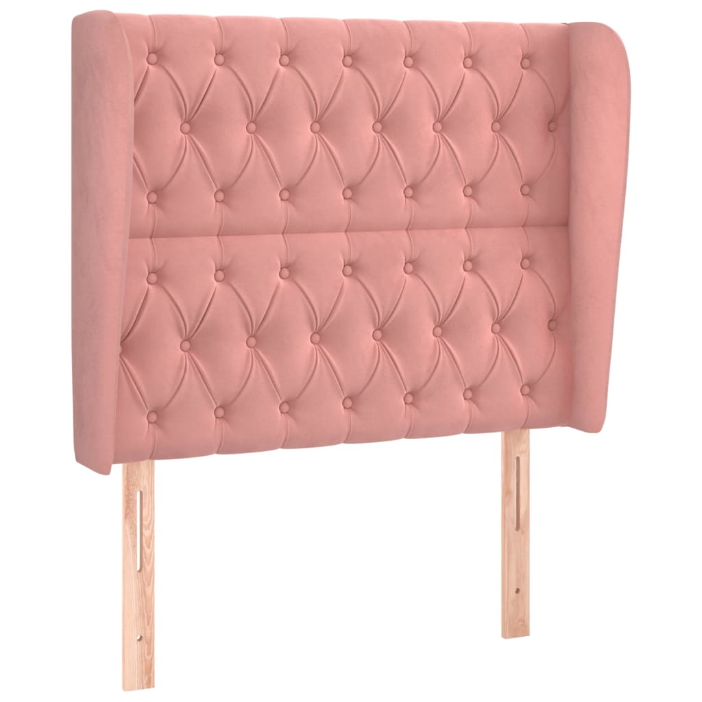 Hoofdbord met randen 103x23x118/128 cm fluweel roze Hoofdborden en voetborden | Creëer jouw Trendy Thuis | Gratis bezorgd & Retour | Trendy.nl