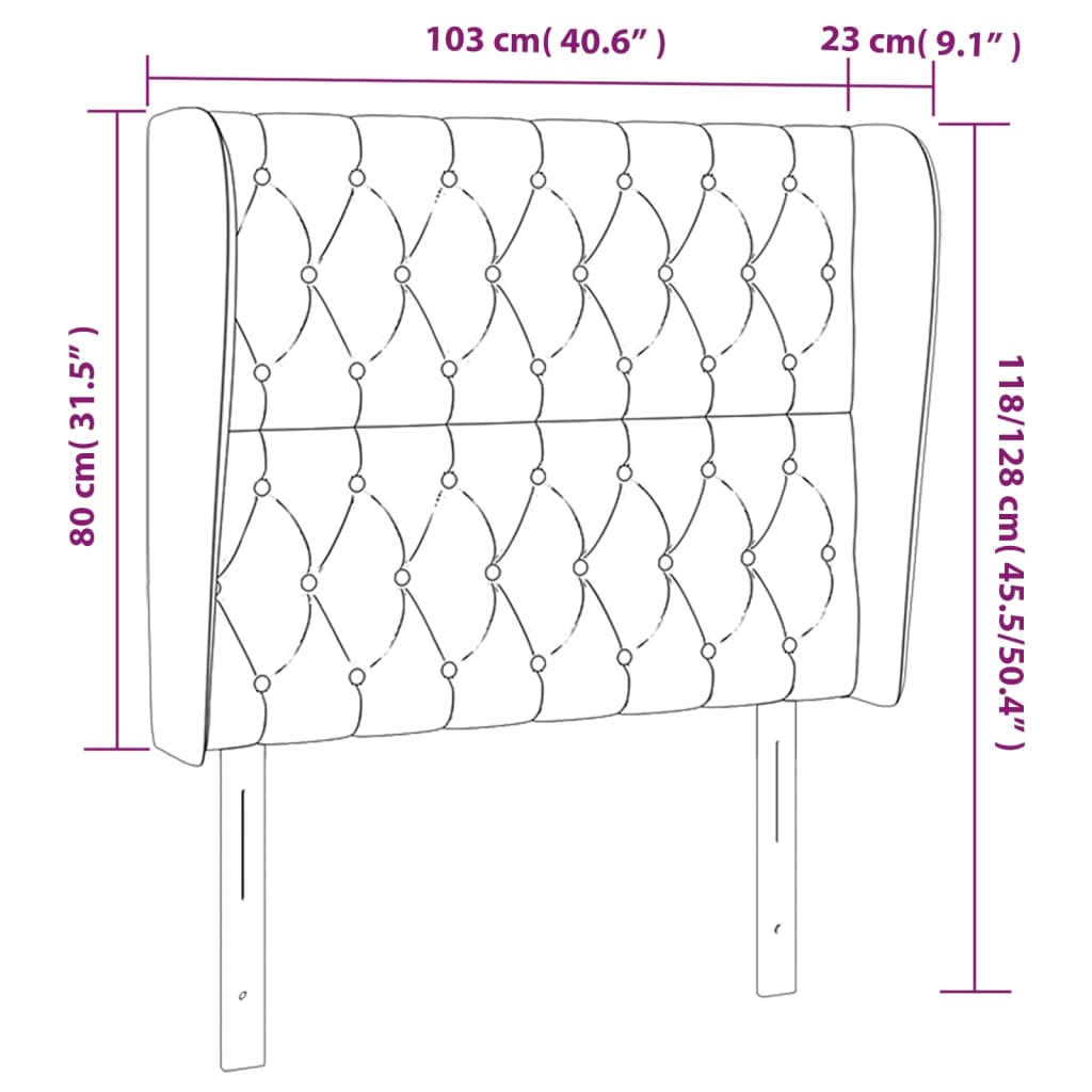 Hoofdbord met randen 103x23x118/128 cm fluweel roze Hoofdborden en voetborden | Creëer jouw Trendy Thuis | Gratis bezorgd & Retour | Trendy.nl