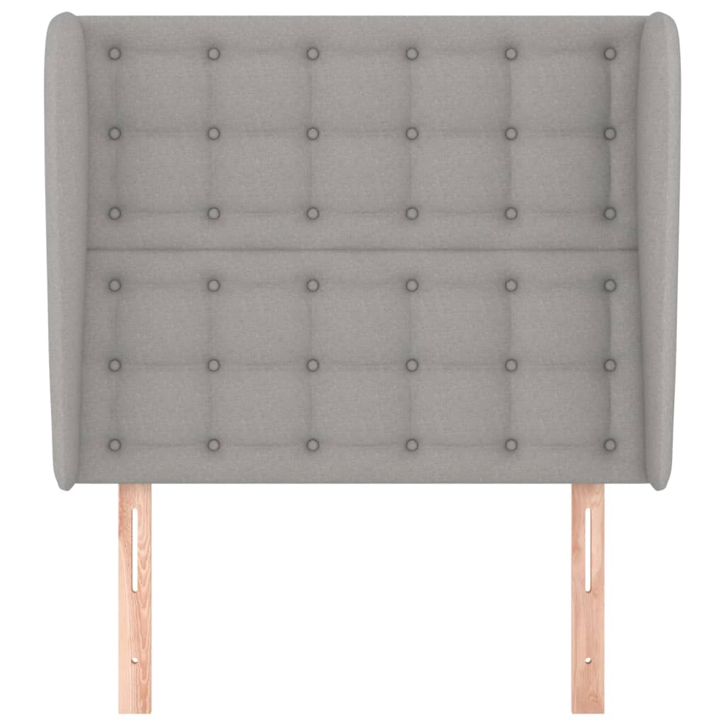 Hoofdbord met randen 83x23x118/128 cm stof lichtgrijs Hoofdborden en voetborden | Creëer jouw Trendy Thuis | Gratis bezorgd & Retour | Trendy.nl