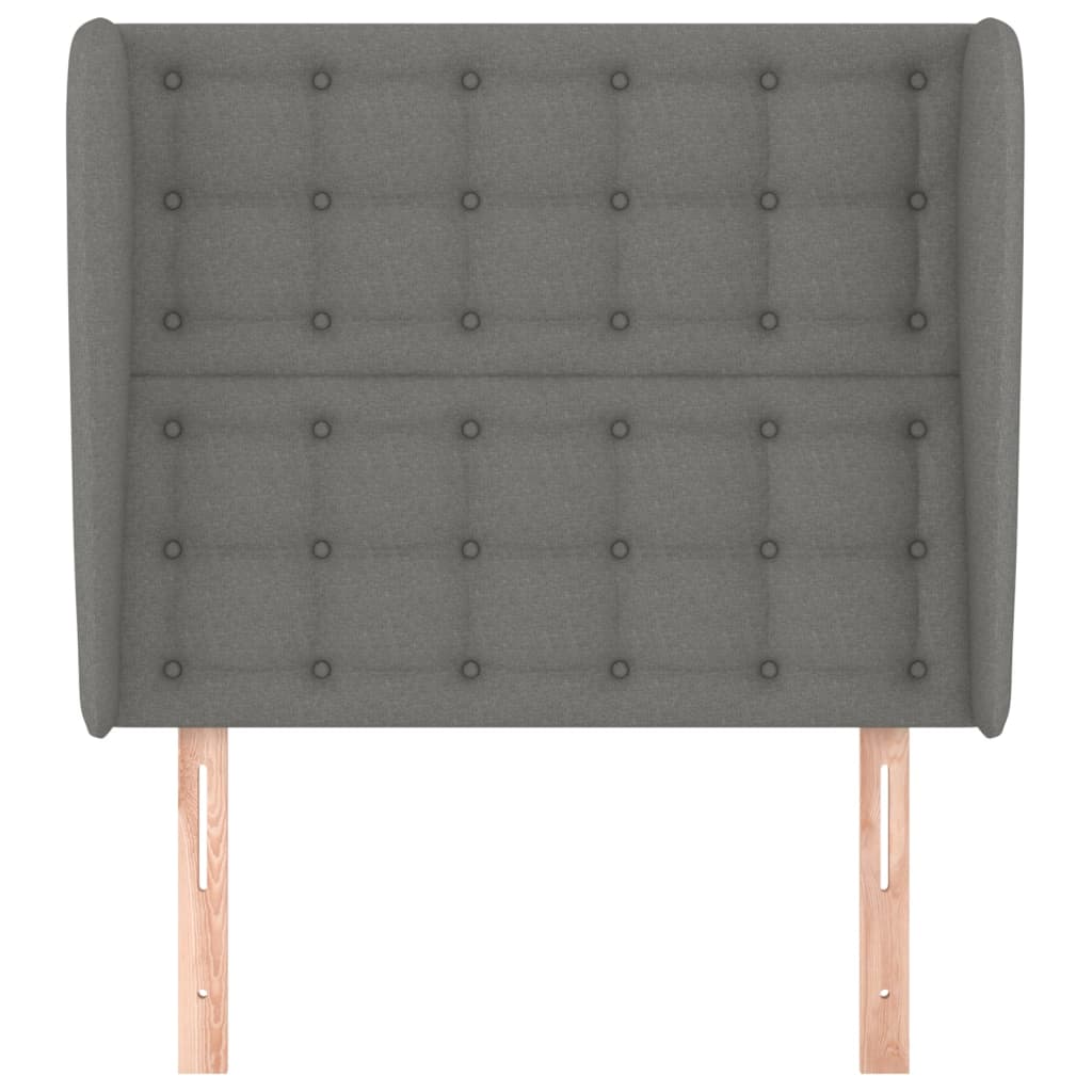 Hoofdbord met randen 83x23x118/128 cm stof donkergrijs Hoofdborden en voetborden | Creëer jouw Trendy Thuis | Gratis bezorgd & Retour | Trendy.nl