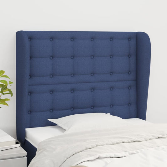 Hoofdbord met randen 83x23x118/128 cm stof blauw Hoofdborden en voetborden | Creëer jouw Trendy Thuis | Gratis bezorgd & Retour | Trendy.nl