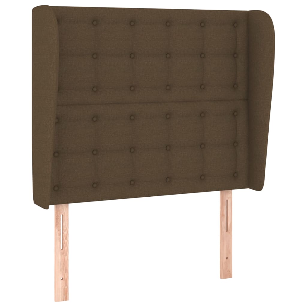 Hoofdbord met randen 93x23x118/128 cm stof donkerbruin Hoofdborden en voetborden | Creëer jouw Trendy Thuis | Gratis bezorgd & Retour | Trendy.nl